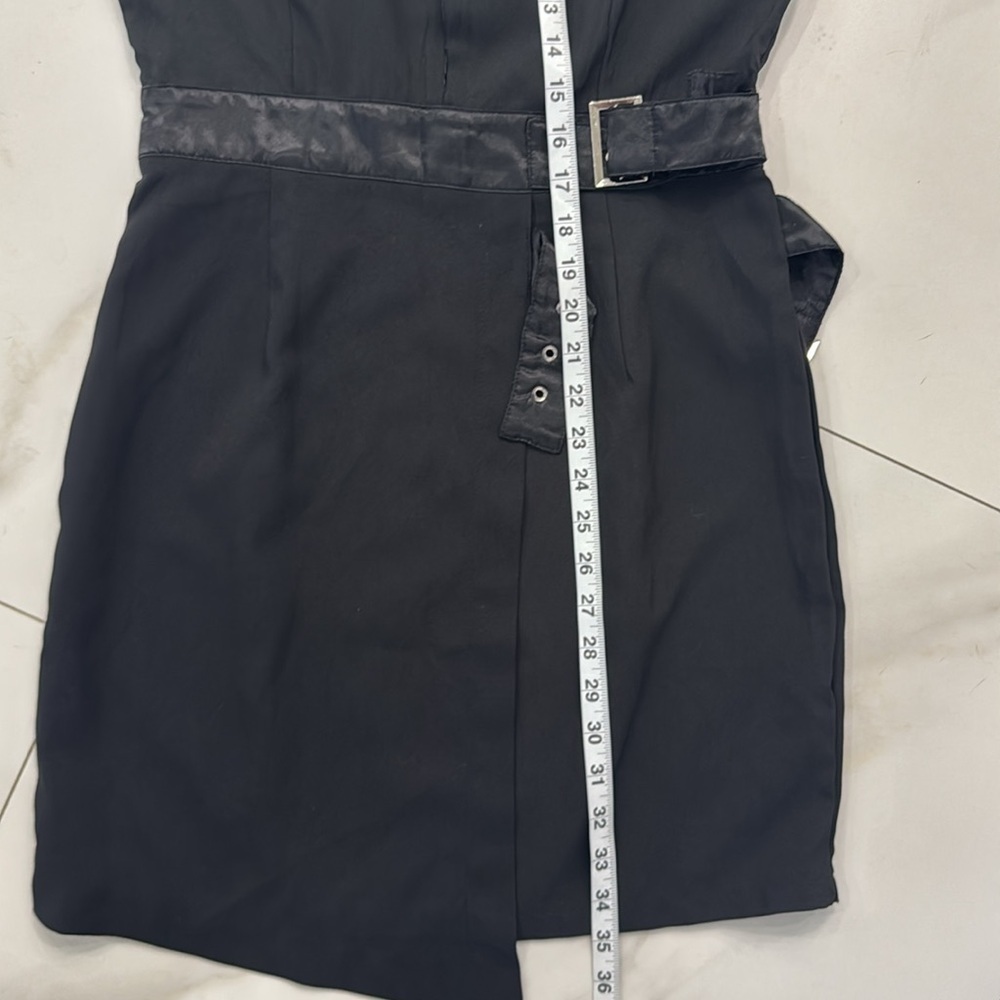 PrettyLittleThing Black Sleeveless Mini Dress with Buckles.  Sz 6 - Picture 11 of 14